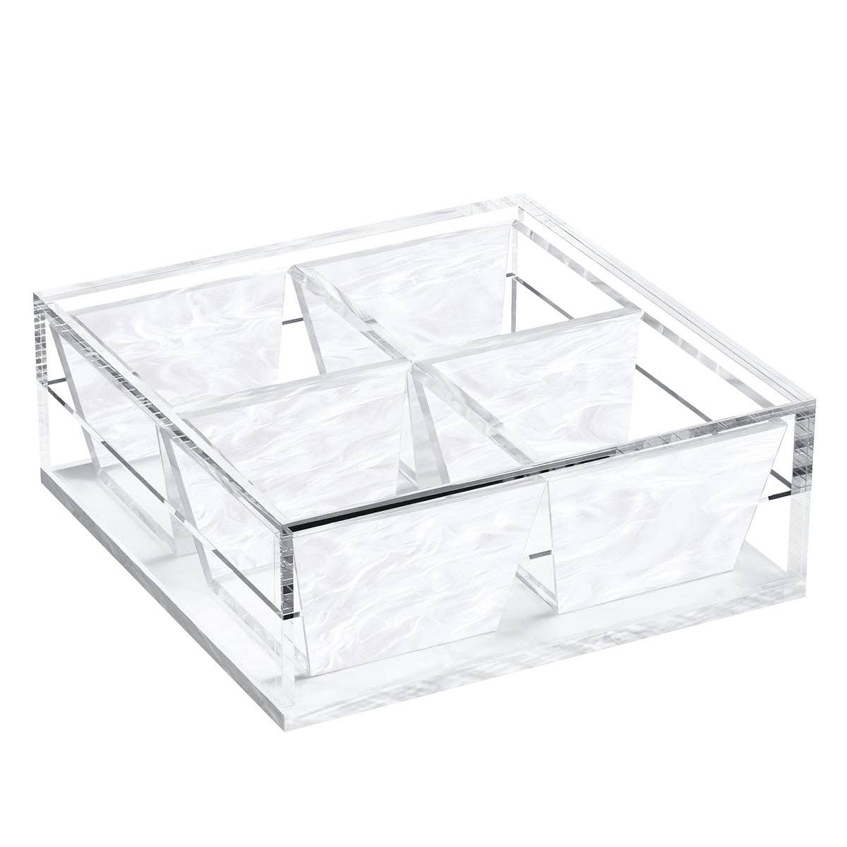 Feldart LLC - Compartment Dish - White Pearl