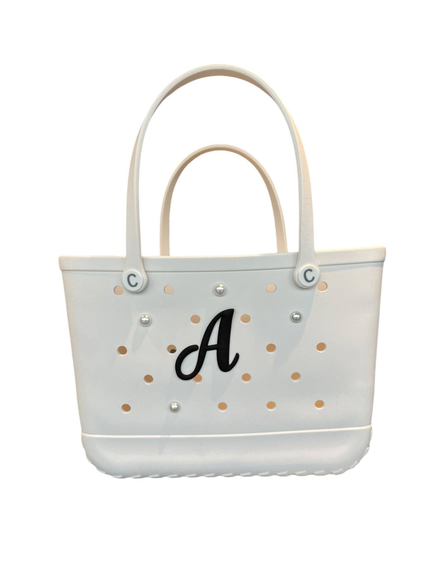 CrocBagg - Alphabet Name Initial Bag Charms: White / D