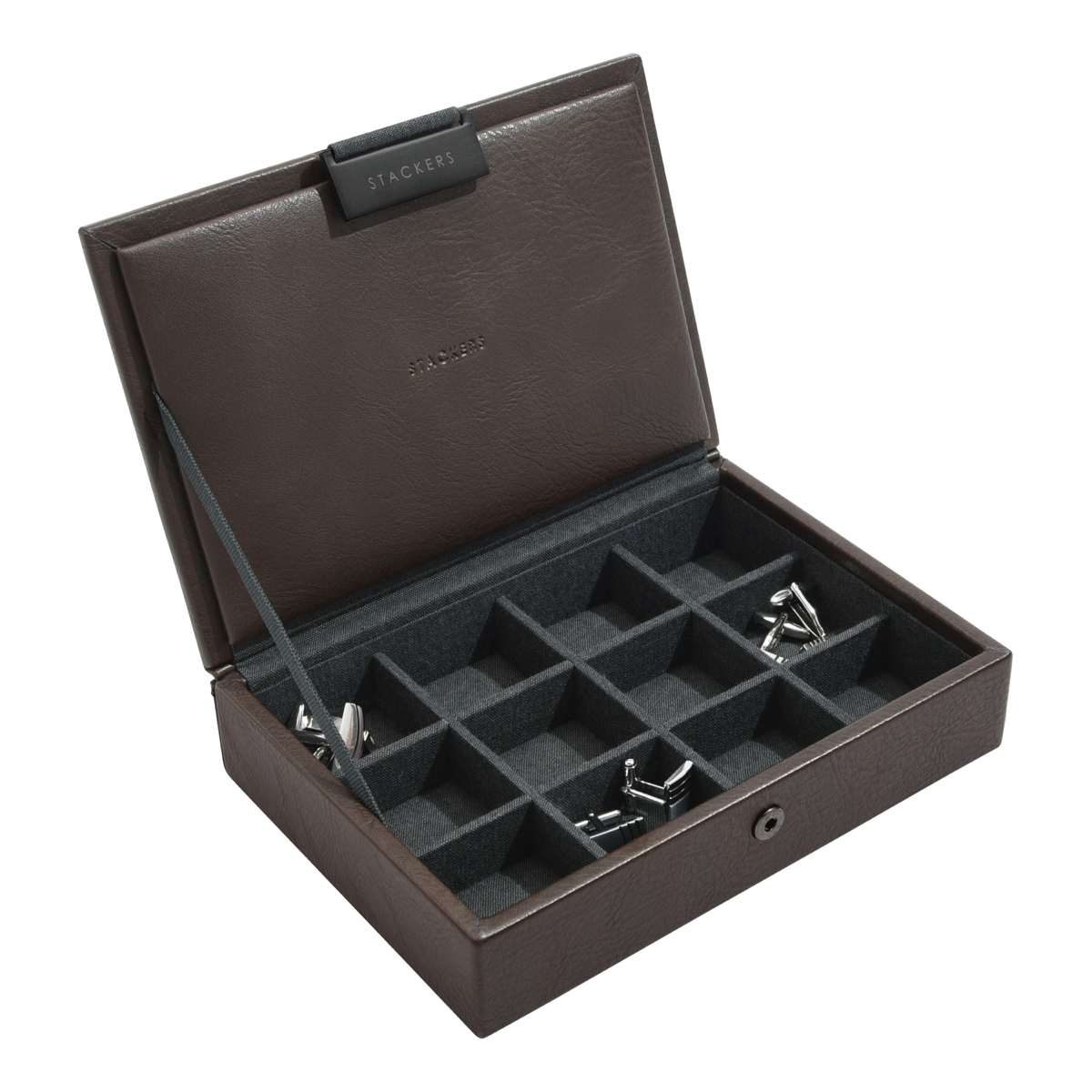 Stackers - Brown Lidded Mini Cufflink Box