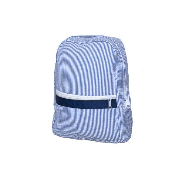 Mint - Navy Seersucker Small Backpack | Mint