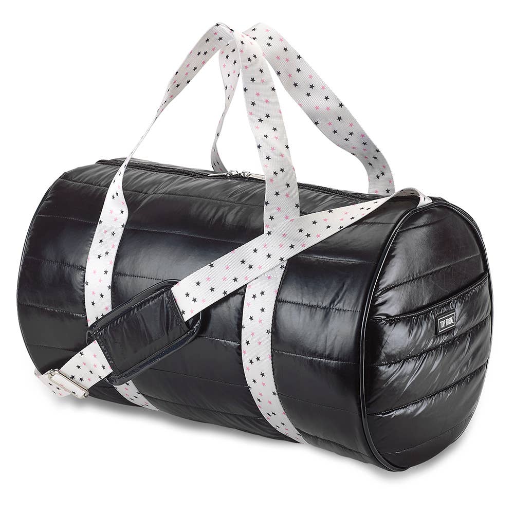 Top Trenz Inc - Black Puffer Duffle with Twinkle Star Strap