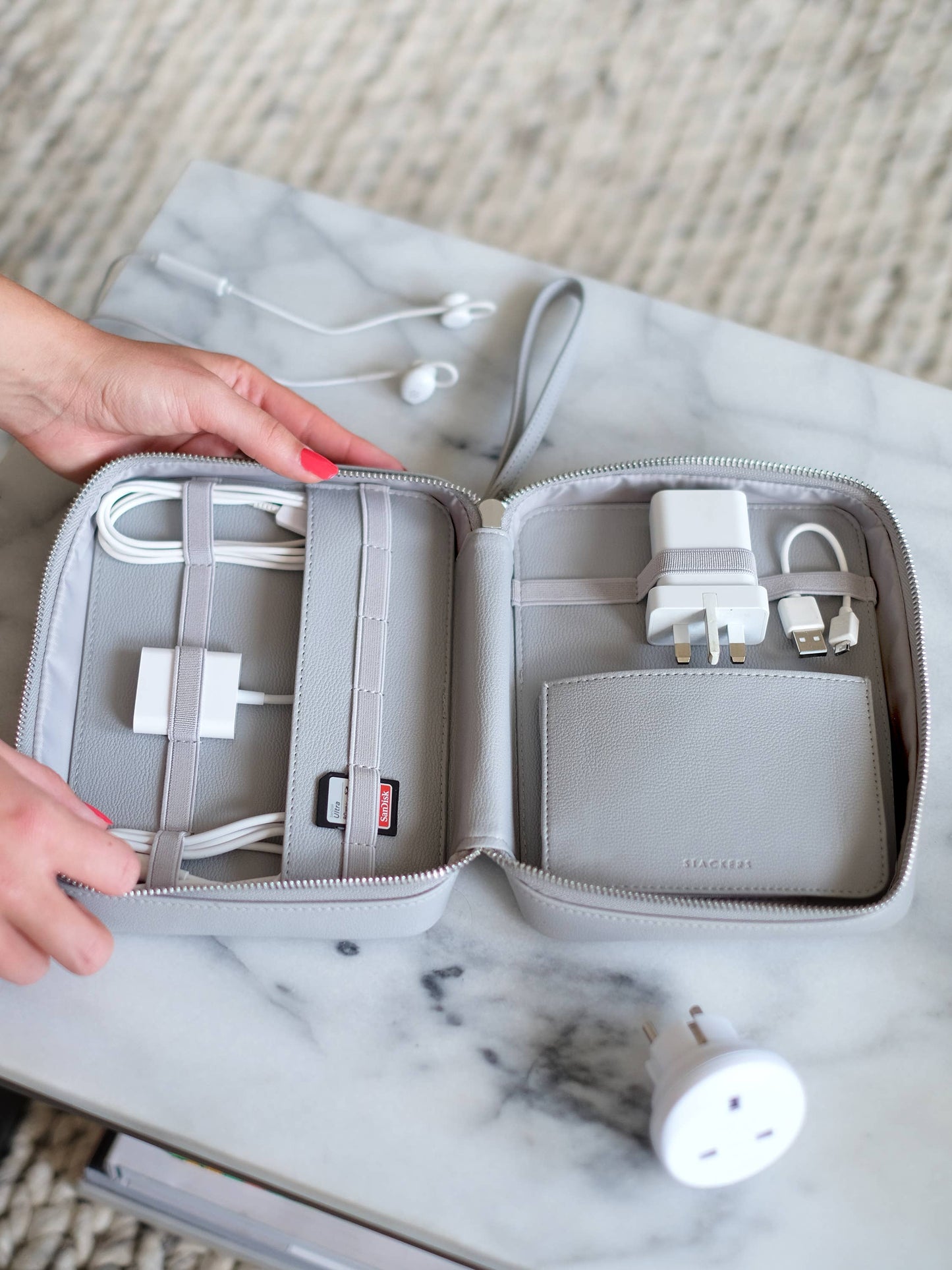 Stackers - Pebble Grey Cable Tidy Bag