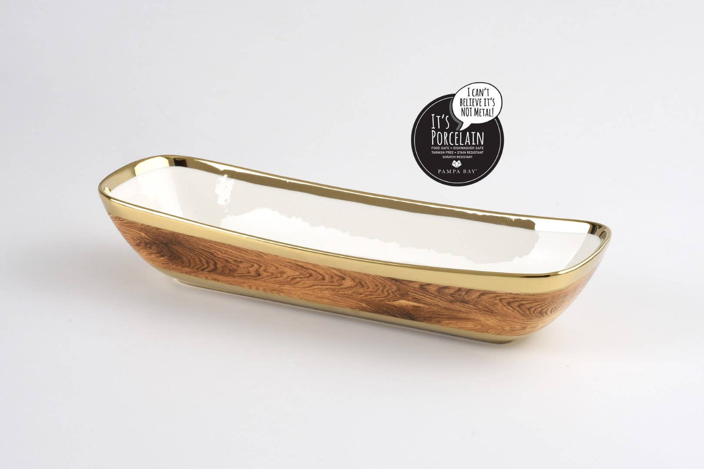 Pampa Bay - Deep Rectangular Server - Rustic Wood Design