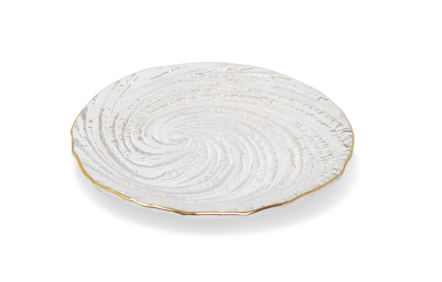VIVIENCE - Set of 4 Glass Plates With Gold Rim