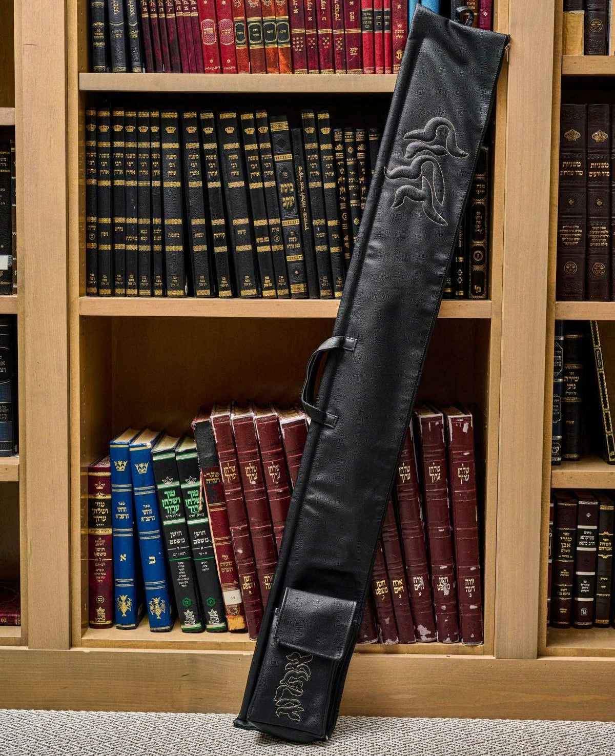 Waterdale Collection - Pillow script Lulav and Esrog Case: Navy