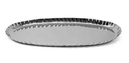 VIVIENCE - Stainless Steel Crushed Oblong Tray, 17.5"L