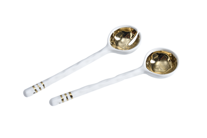 Pampa Bay - Porcelain Salad Server Set Gold