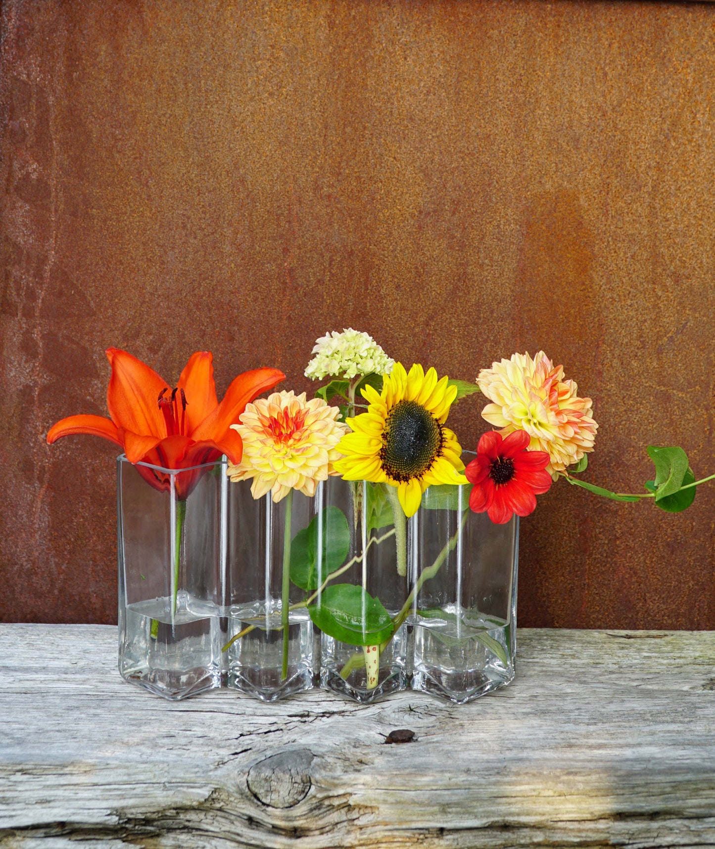 Born in Sweden AB - Row vase four: Clear glass