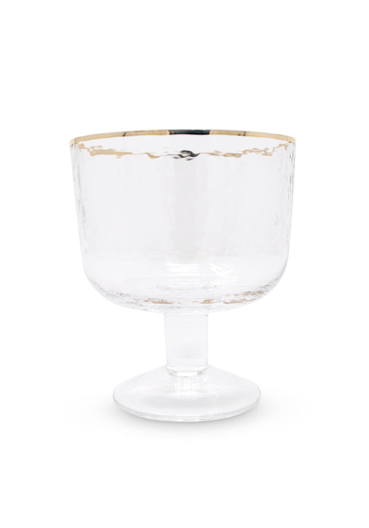 VIVIENCE - Set Of 6 Footed Dessert Bowls With Gold Rim