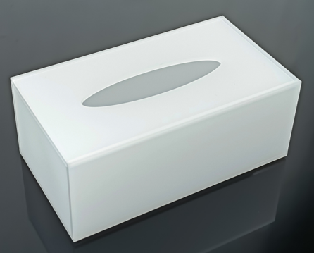 DesignStyles Home - Simply Brilliant Rectangular White Acrylic Tissue Box