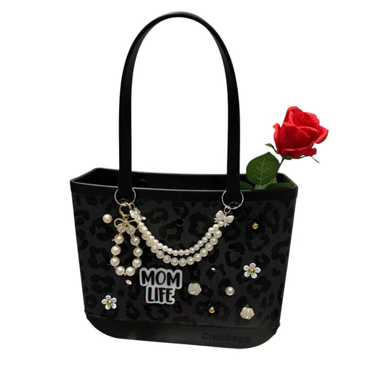 CrocBagg - Double Row Pearl & Bows Bag Chain