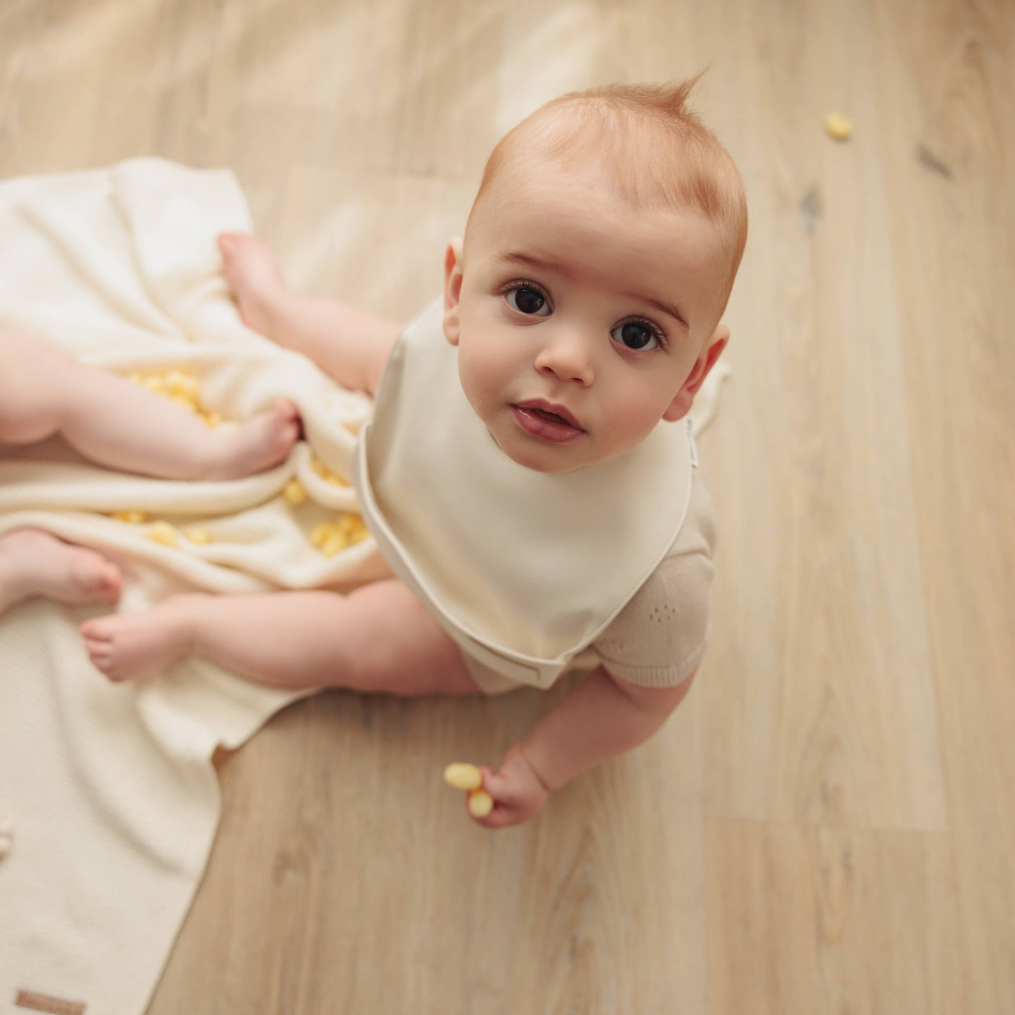 Bleu La La - Set of Soft Vegan Leather Easy Clean Bibs 9-18 Months: Muave & Ivory