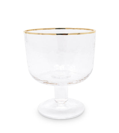 VIVIENCE - Set Of 6 Footed Dessert Bowls With Gold Rim