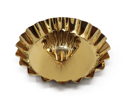 VIVIENCE - Stainless Steel Chip and Dip Bowl, 14.25"D