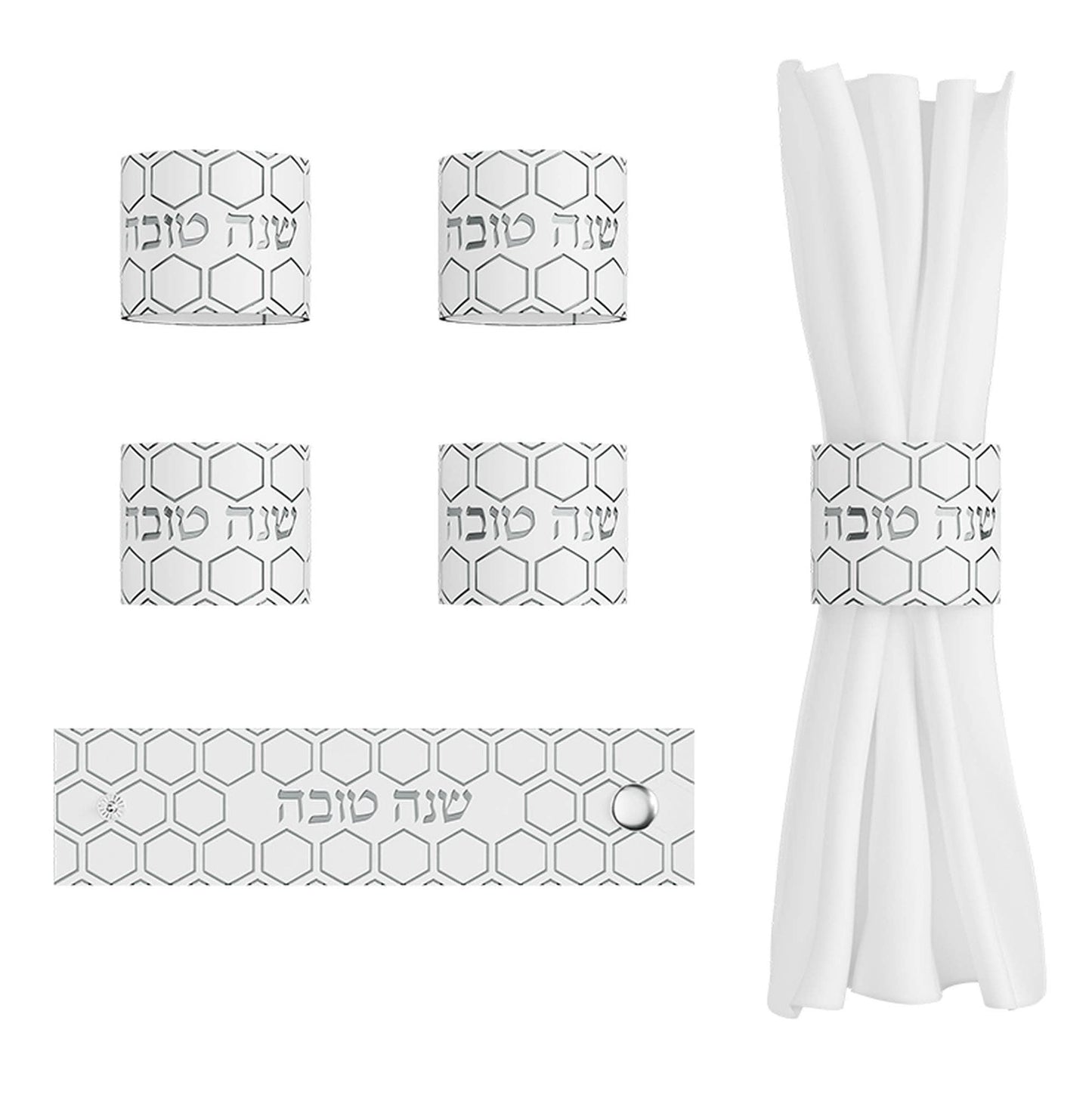 Feldart LLC - Honeycomb Rosh Hashanah Napkin Rings
