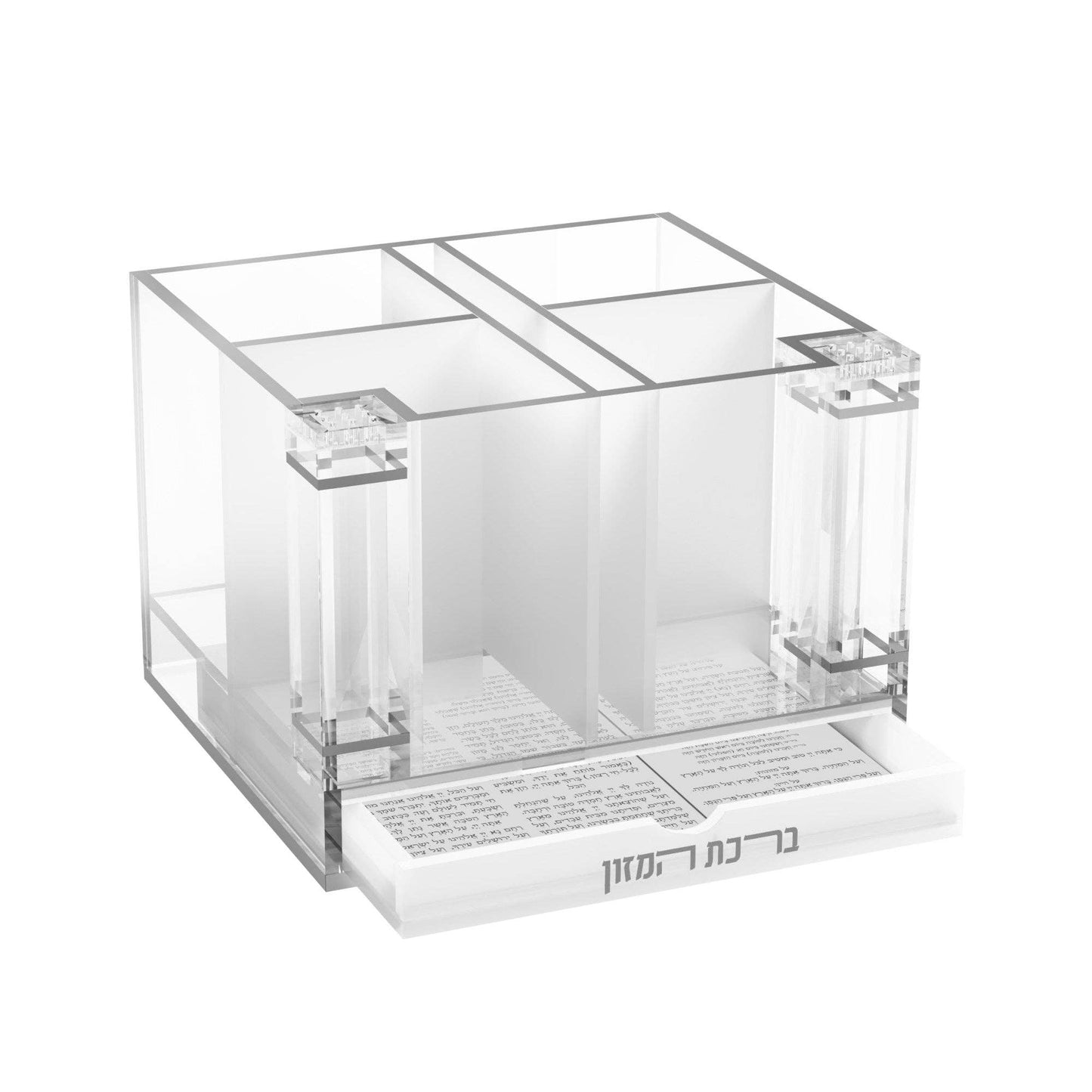 Feldart LLC - Classic Cutlery Holder with Salt & Bencher Set: Silver