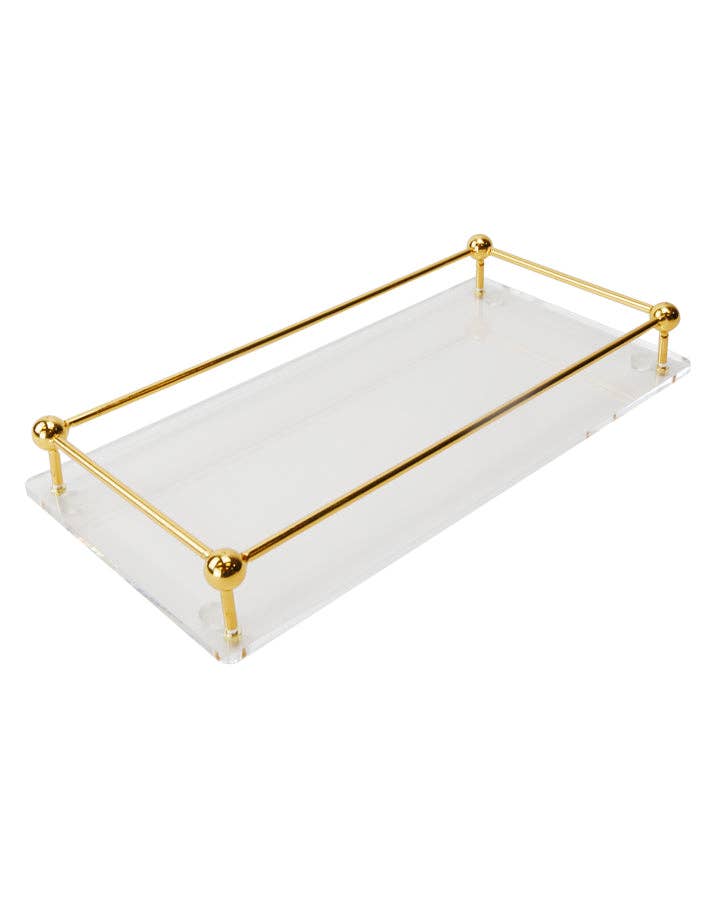 DesignStyles Home - Simply Brilliant Acrylic Tray with Golden Tubes