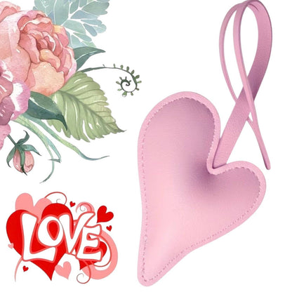 CrocBagg - Pink Faux Leather Heart Bag Keyring: Pink