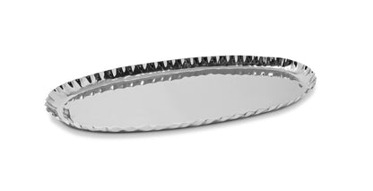 VIVIENCE - Stainless Steel Crushed Oblong Tray, 17.5"L