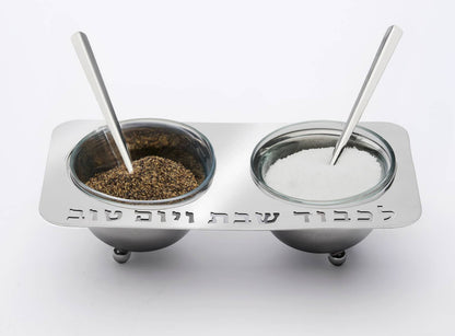Godinger - Shabes Salt and Pepper Set with Spoons