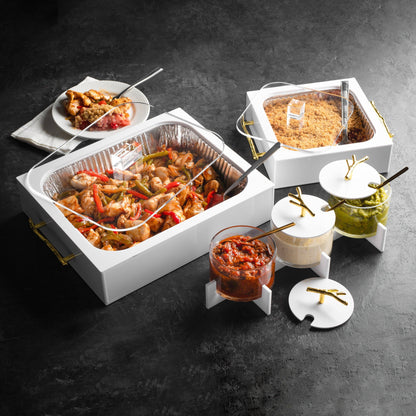 Waterdale Collection - 8x8 Pan Holder: White & Silver