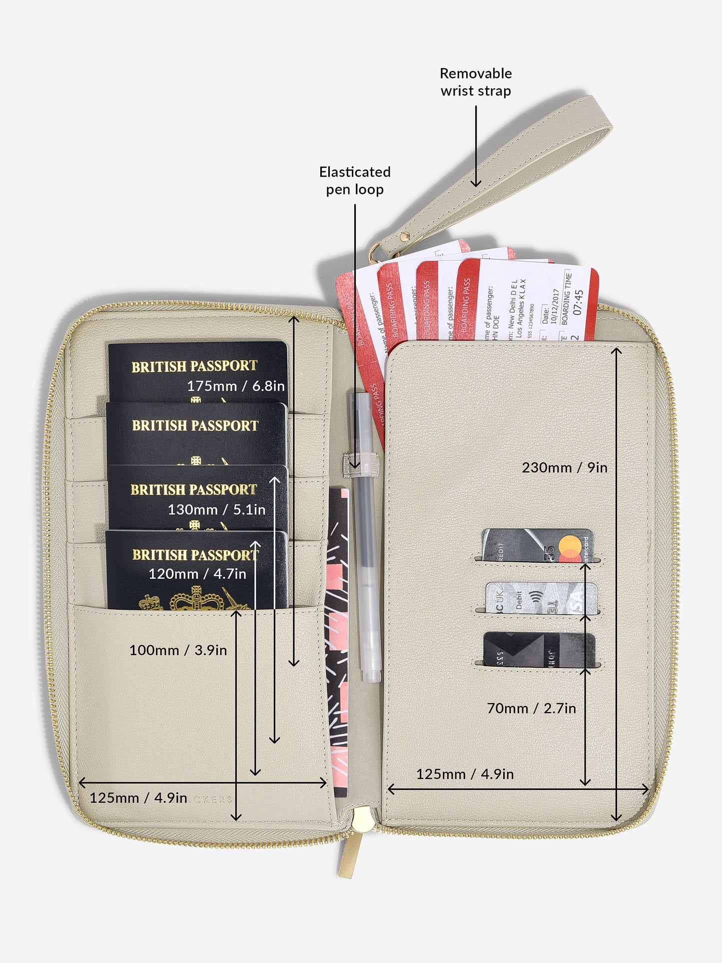 Stackers - Oatmeal & Linen Passport Travel Organiser