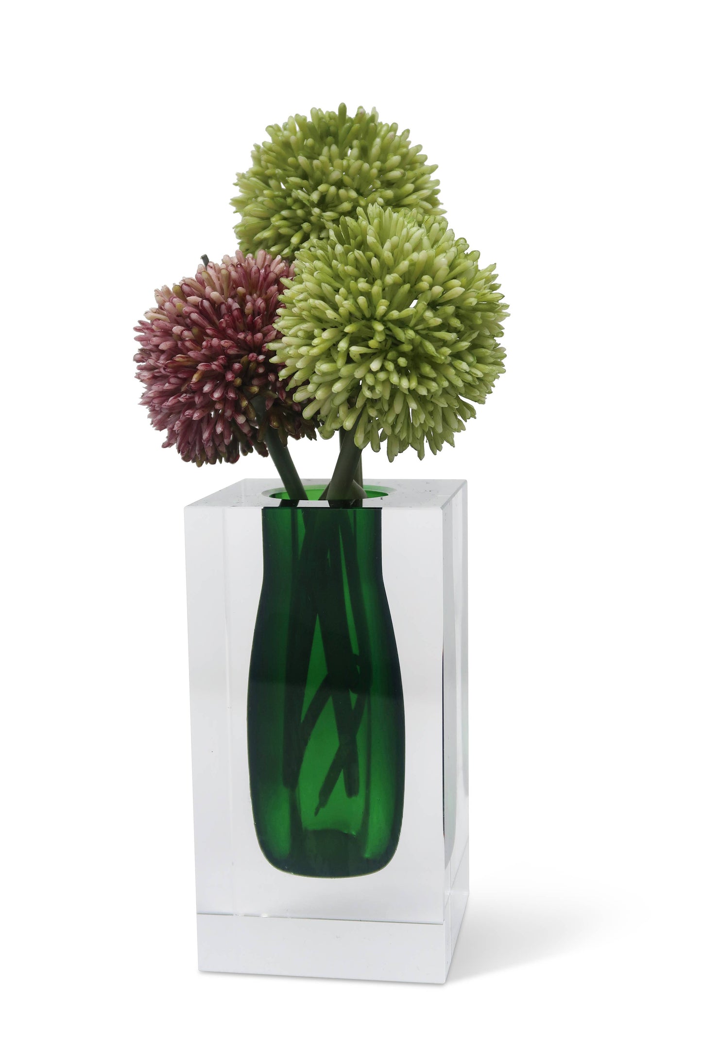 VIVIENCE - Double Wall Crystal Bud Vase Colored Inner
