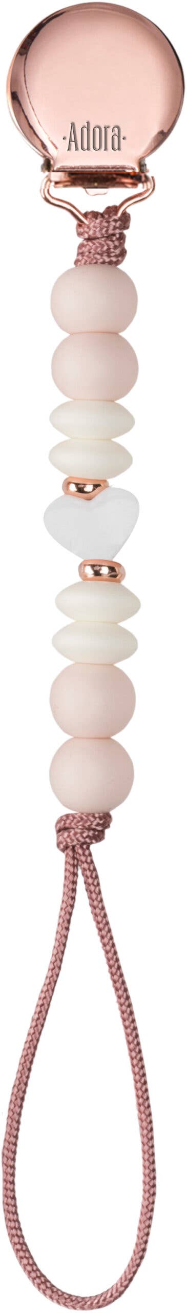 Adora Baby Gifts - Blush Heart Girls Pacifier Clip