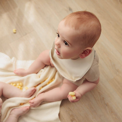 Bleu La La - Set of Soft Vegan Leather Easy Clean Bibs 0-12 Months: Mocha & Sand