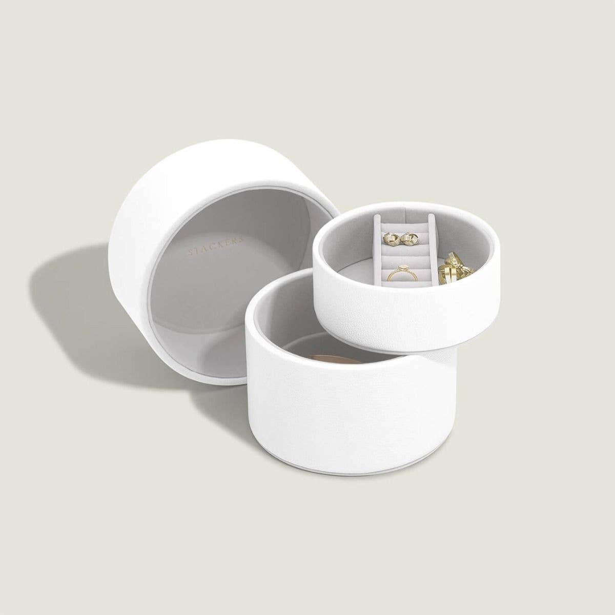 Stackers - Pebble White Bedside Jewellery Box Pod