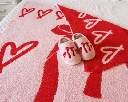 Lemonbella - Gianna Cozy Reversible Blanket Hearts & Bows 