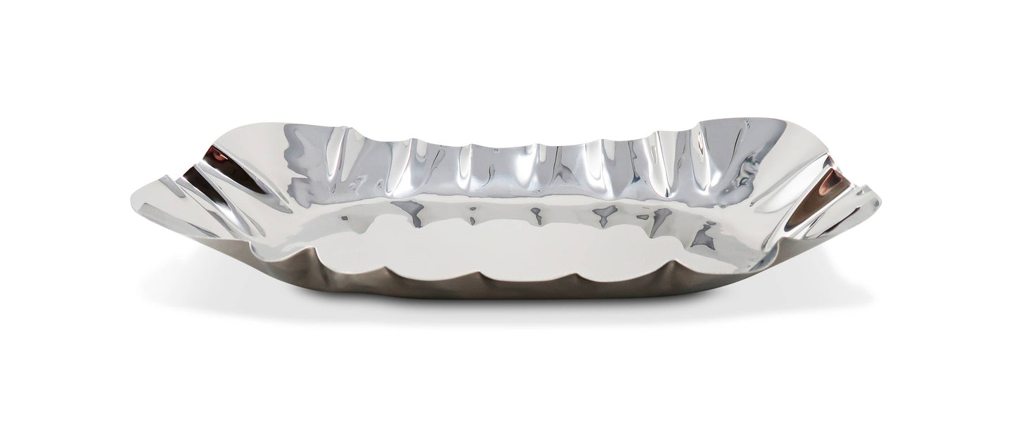 VIVIENCE - Stainless Steel Hammered Serving Tray, 17.25"L: Gold