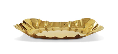 VIVIENCE - Stainless Steel Hammered Serving Tray, 17.25"L: Gold