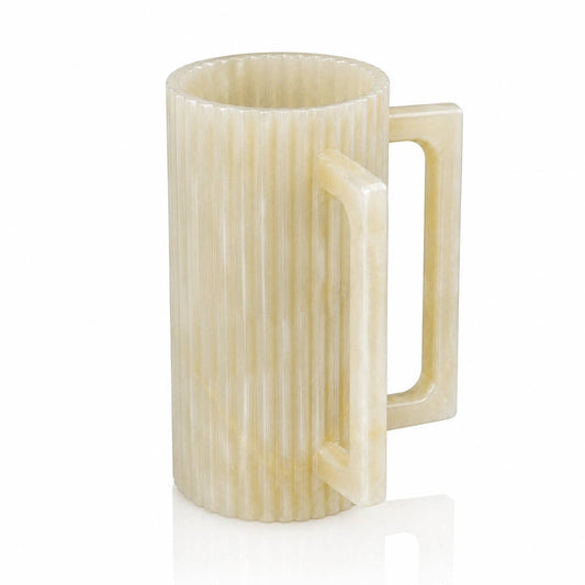 Waterdale Collection - Fluted Resin Washing Cup: White Gold