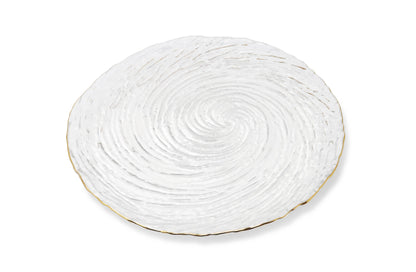 VIVIENCE - Set of 4 Glass Plates With Gold Rim