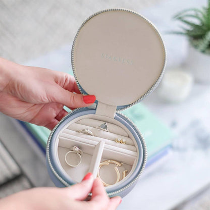 Stackers - Lavender Round Zipped Travel Jewellery Box