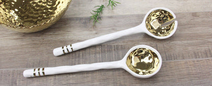 Pampa Bay - Porcelain Salad Server Set Gold