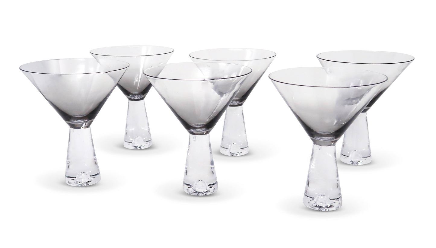 VIVIENCE - Set of 6 Ombré Smoke Martini Cups