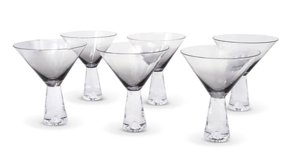 VIVIENCE - Set of 6 Ombré Smoke Martini Cups