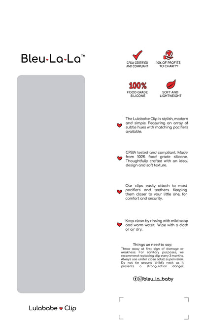 Bleu La La - Lulababe Pacifier Clip: Sky Blue