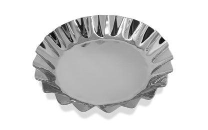 VIVIENCE - Stainless Steel Tray with Wavy Edge, 14.25"D