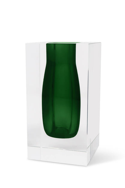 VIVIENCE - Double Wall Crystal Bud Vase Colored Inner