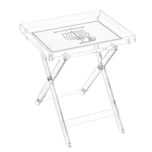 Feldart LLC - Leatherite Folding Table: Silver