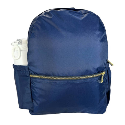 Mint - Navy Nylon Brass Medium Backpack w/ Pocket