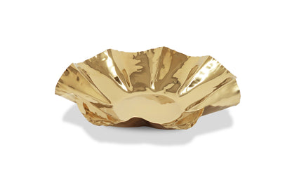 VIVIENCE - Gold Crushed Platter, 16.5"L