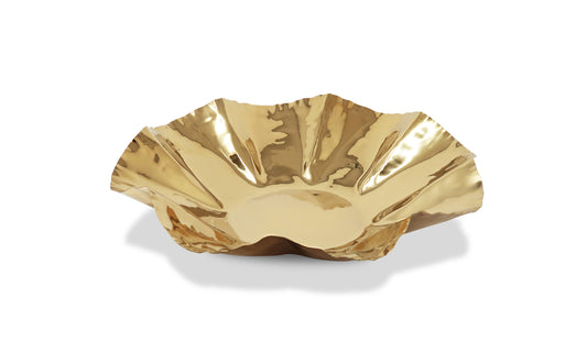VIVIENCE - Gold Crushed Platter, 16.5"L