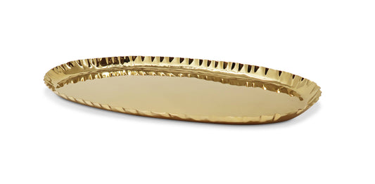 VIVIENCE - Stainless Steel Crushed Oblong Tray, 17.5"L