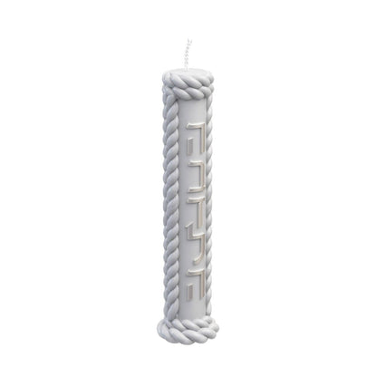Feldart LLC - Braided Pillar Havdalah Candle: Grey