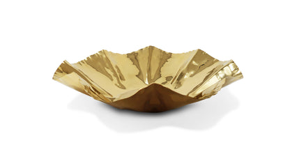 VIVIENCE - Gold Crushed Platter, 16.5"L