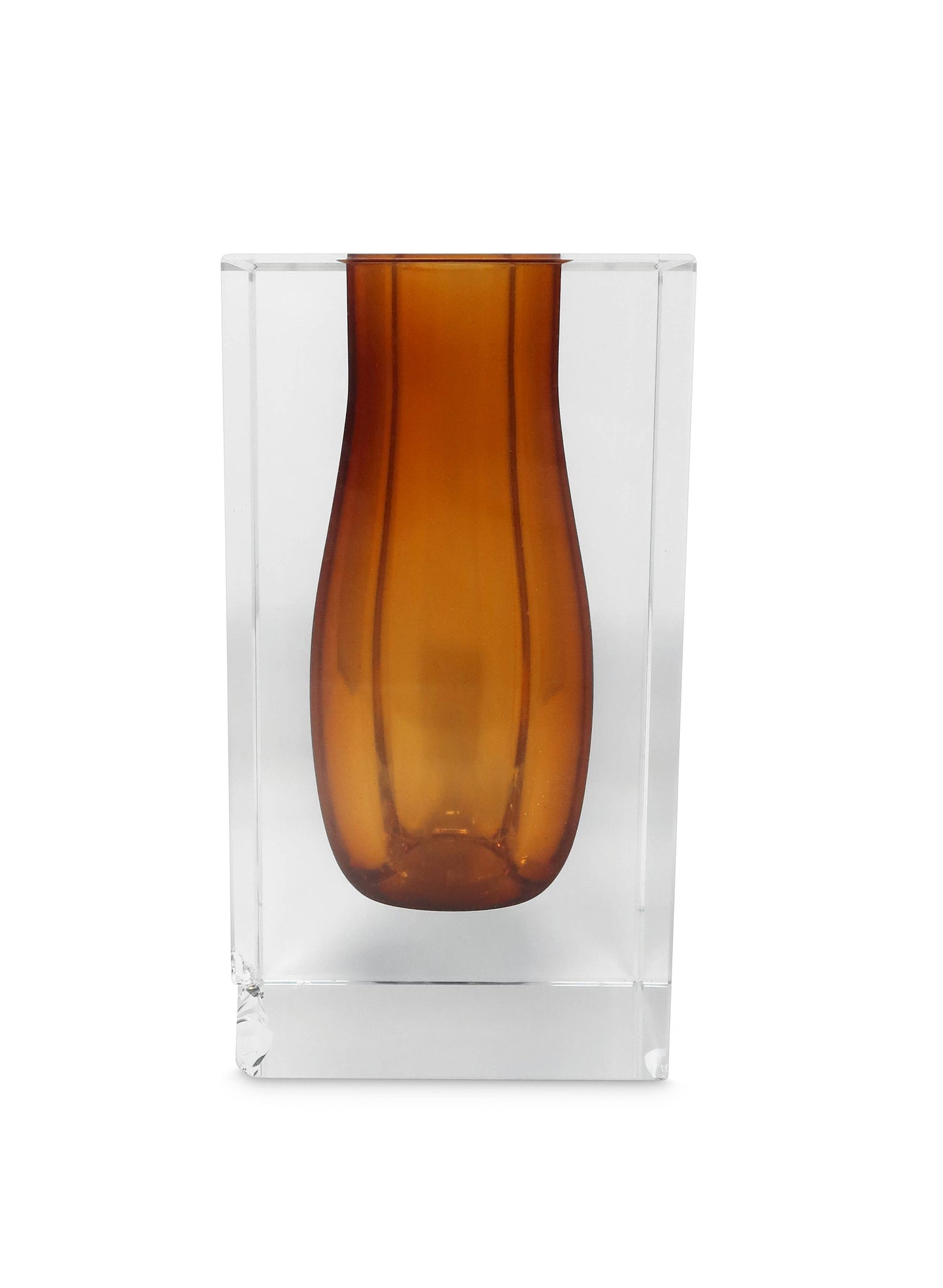 VIVIENCE - Double Wall Crystal Bud Vase Colored Inner